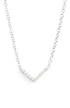 Ef Collection Mini Diamond Chevron Pendant Necklace In Gold