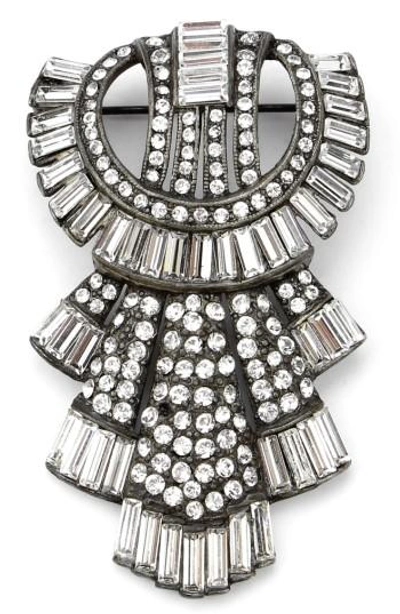 Ben-amun Ben Amun Deco Brooch In Silver