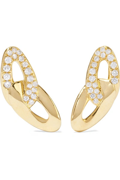 Ippolita 18k Cherish Interlaced Stud Earrings With Diamonds In White/gold