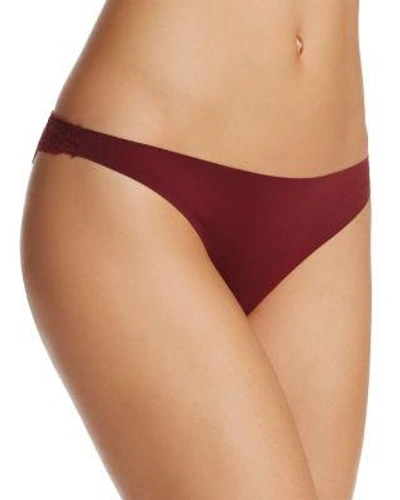 Stella Mccartney Smooth & Lace Thong - Red In Garnet Red
