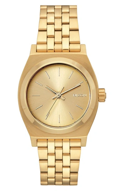 Nixon Women's Medium Time Teller Stainless Steel Bracelet Watch 31mm A1130 In Gold