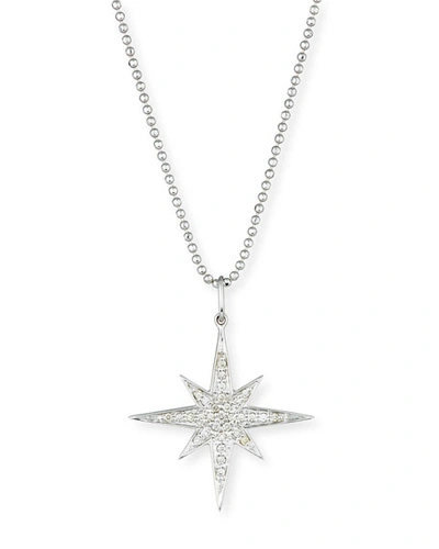 Sydney Evan Diamond Starburst Pendant Necklace In White/gold