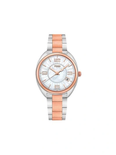 Fendi Momento Diamond Bracelet Watch, 34mm In Metallic