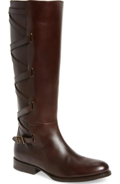 Frye Women's  Jordan Strappy Knee High Boot In Dark Brown