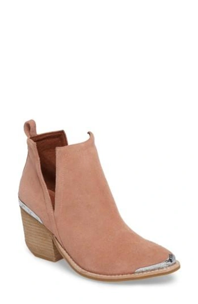 Jeffrey Campbell Cromwell Cutout Western Boot In Blush Suede