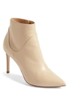 Francesco Russo Pointed Ankle Boots In Beige Leather