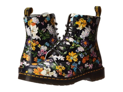 Dr. Martens' Darcy Floral Pascal 8 Eye Boots In Black
