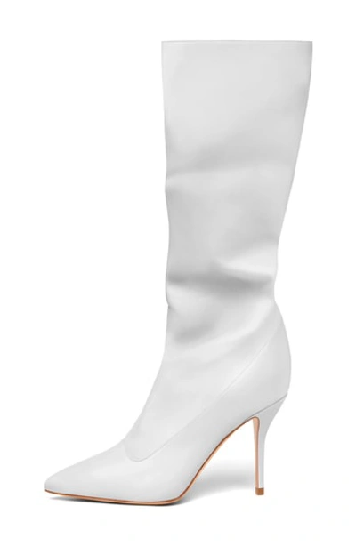 Paul Andrew Ciondolare Slouchy Boot In White Leather