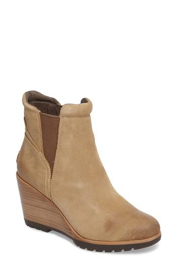 sorel after hours suede wedge booties