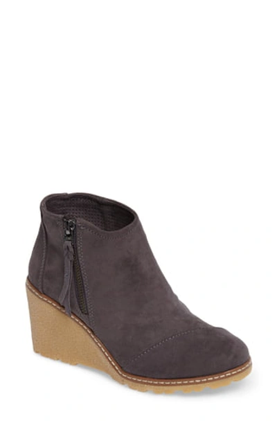 Toms Avery Wedge Bootie In Forged Iron Microfiber