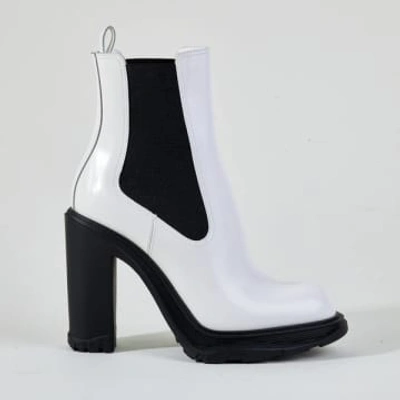 Alexander Mcqueen Treadonly White Leather Boots