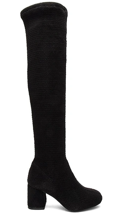 Seychelles Act One Stretch Over The Knee Boot In Black Fabric