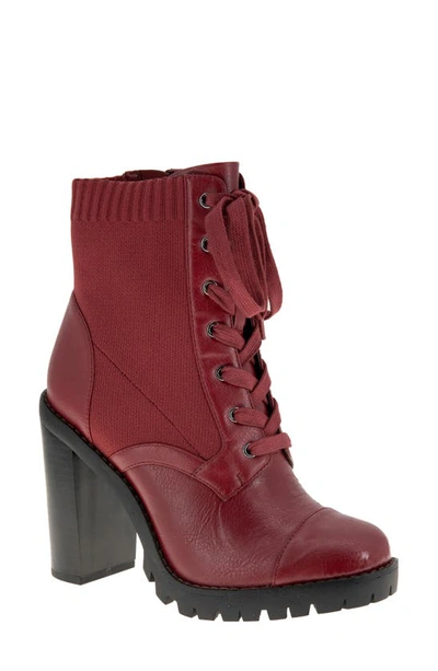 Bcbgeneration Pilas Lace Up Bootie In Rhubarb Leather