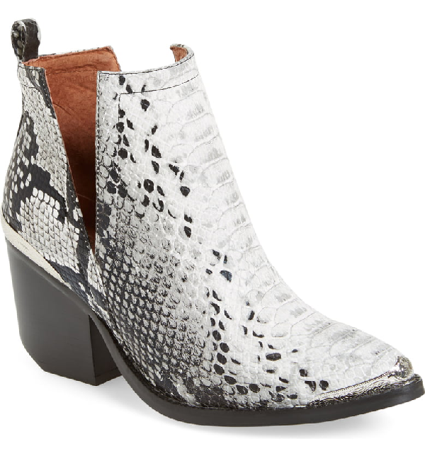 Jeffrey Campbell Cromwell Cutout Western Boot In Black/ White Snake ...