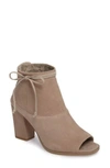 Seychelles Triple Threat Open Toe Bootie In Taupe Leather
