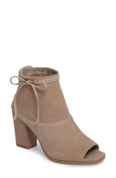 Seychelles Triple Threat Open Toe Bootie In Taupe Leather