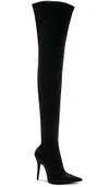 Jeffrey Campbell Gamora Thigh High Boot In Black Stretch Suede