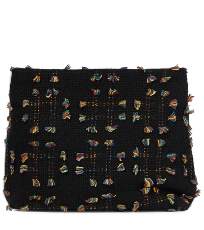 Gabriela Hearst Phoebe Fringed Cashmere Clutch In Black Multi