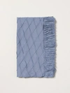 Emporio Armani Scarf In Viscose Blend In Gnawed Blue