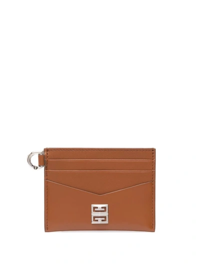 Givenchy Logo Plaque Cardholder In Braun