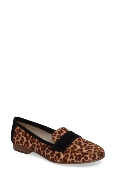 Vince Camuto Elroy 2 Genuine Calf Hair Penny Loafer In Brown Print Suede