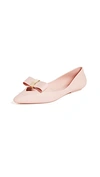 Melissa Maisie Ii Bow Pointy Toe Flat In Pink