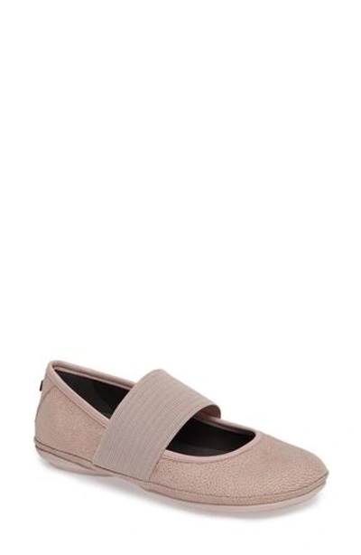 Camper 'right Nina' Leather Ballerina Flat In Light Pastel Pink