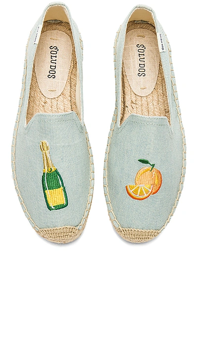 Soludos Mimosa Embroidered Platform Espadrille In Chambray