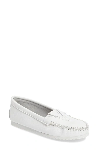 Minnetonka Moccasin In White