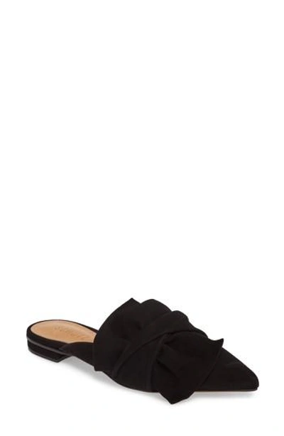 Schutz D'ana Knotted Loafer Mule In Black Suede