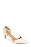 Calvin Klein Page Pointy Toe Pump In White Leather
