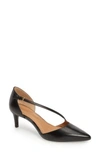 Calvin Klein Page Pointy Toe Pump In Black Leather