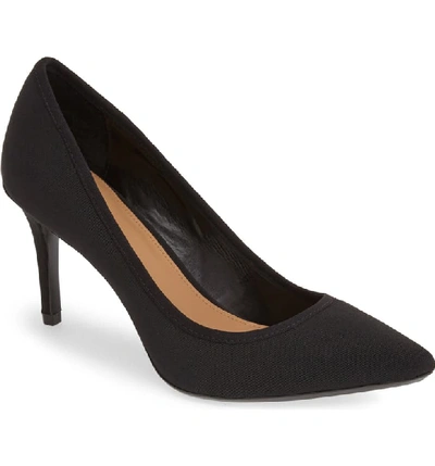 Calvin Klein 'gayle' Pointy Toe Pump In Black Stretch