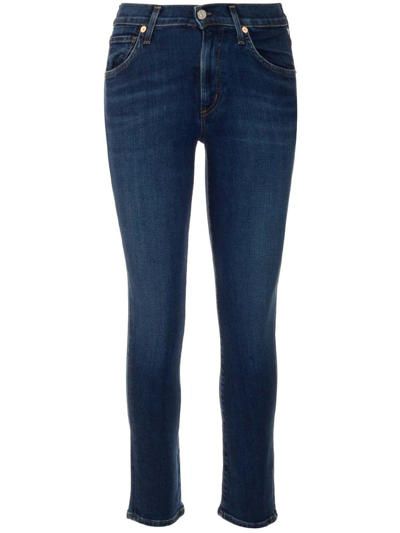 Citizens Of Humanity Skyla Mid Rise Cigarette Jeans In Navy