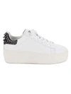 Ash Women's Moby Studded Platform Low Top Sneakers In White Black