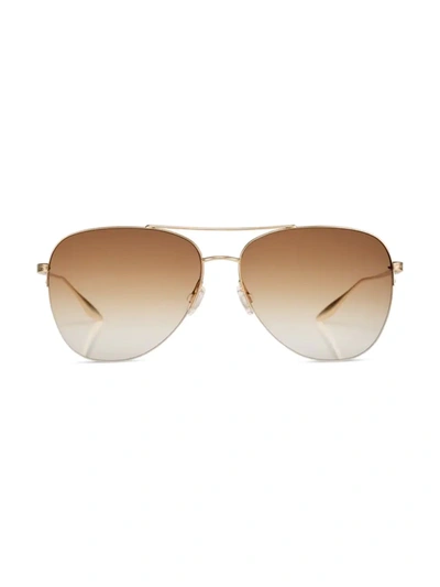 Barton Perreira Chevalier Titanium Aviator Sunglasses In Gold
