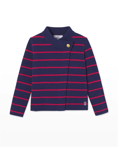 Classic Prep Childrenswear Kids' Boy's Emery Striped Sweater In Blue Ribbon With