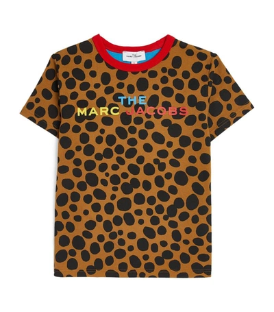 The Marc Jacobs Kids' Cheetah Print Logo T-shirt (4-14 Years) In Brown