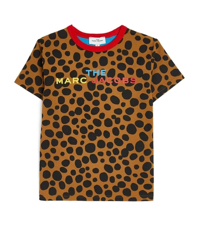 The Marc Jacobs Kids' Polka Dot-print Organic Cotton T-shirt In Brown