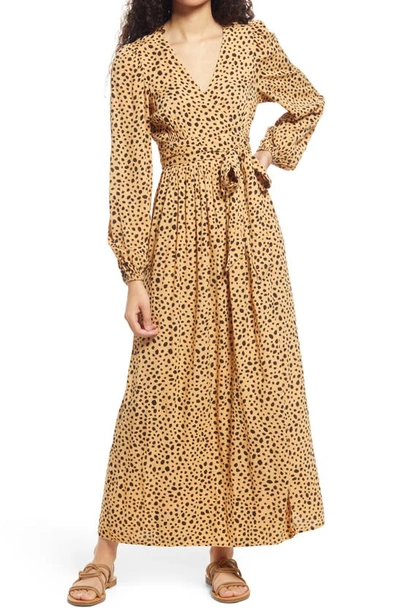 Billabong X Sincerely Jules Nine Lives Long Sleeve Wrap Maxi Dress In Gold  Dust | ModeSens