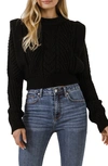 English Factory Cropped Knit Sweater In Black