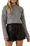 English Factory Round-neck Knit Sweater In Grey