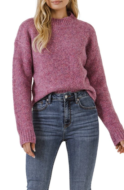 English Factory Round-neck Knit Sweater In Purple