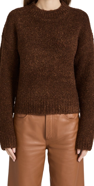 English Factory Cozy Roundneck Sweater In Chocolate