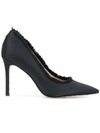 Sam Edelman Hazel Black Satin Pumps In Navy