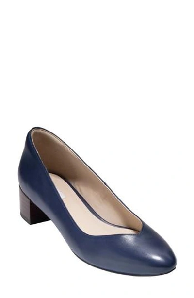 Cole Haan Yuliana Pump In Marine Blue Leather