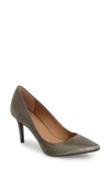 Calvin Klein 'gayle' Pointy Toe Pump In Anthracite Linen