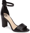 Vince Camuto Corlina Ankle Strap Sandal In Black Leather
