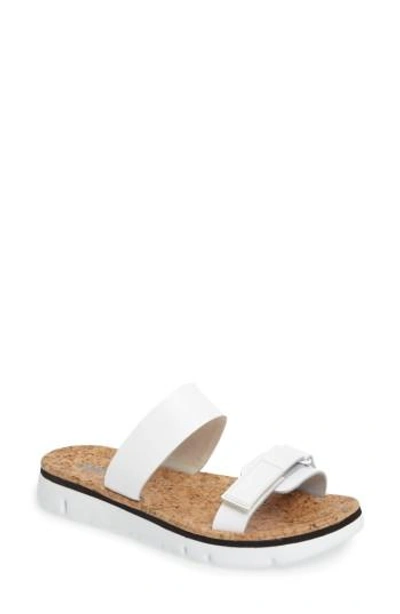 Camper 'oruga' Two Strap Slide Sandal In White Leather