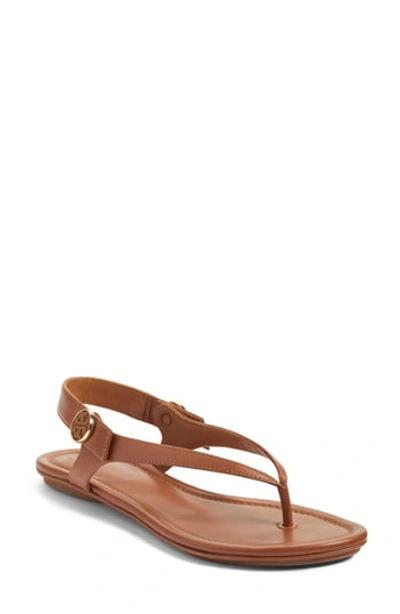 Tory Burch Minnie Leather Flat Travel Sandal In Vintage Vachetta